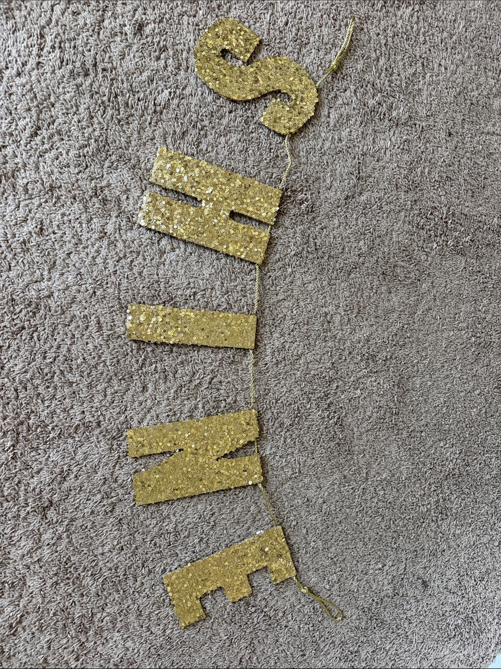 Pottery Barn Kids Gold Glitter 'SHINE' Letter Banner